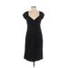 Nanette Lepore X BERGDORF GOODMAN Casual Dress - Party V-Neck Short sleeves: Black Solid Dresses - Women's Size 4