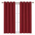 APEX FURNISHINGS Blackout Curtains For Living Room Décor, Insulated Thermal Curtains For Bedroom, Door Curtain, Eyelet Curtains 2 Panels With Tiebacks, Red Curtains (66x72) Inches