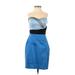 Decode 1.8 Cocktail Dress - Sheath: Blue Print Dresses - Women's Size 2