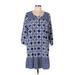 Ruby Rd. Casual Dress - Popover: Blue Batik Dresses - Women's Size Large