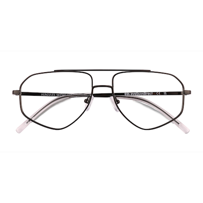 Male s aviator Shiny Black Titanium Prescription eyeglasses - Eyebuydirect s Hercules