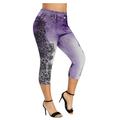 solacol Leggings for Women Capri Length Sweaters for Leggings for Women Yoga Pants for Women Capri Length Womens Fashion Panel Denim Leggings Summer Capris Leggings Yoga Pants Capri Yoga Pants