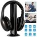 5 in1 Wireless Headset Stereo Wireless Over Ear Headphones Hi fi Headphone Professional Black Monitor Headset with Bluetooth Transmitter for TV Computer Game Console