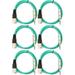 Seismic Audio SATRXL-M2 6 Pack of Green 2 XLR Male to TRS Patch Cables