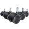 hjh OFFICE 5x Hartbodenrollen ROLO FIX sitzgebremst 10mm / 50mm Zinkdruckguss (5er Pack)