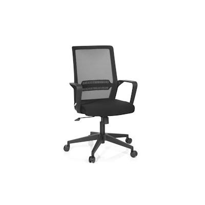 Bürostuhl / Drehstuhl PRESTON Netzstoff schwarz hjh OFFICE Image