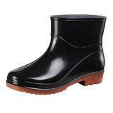 Short Rain Boots For Womens Ankle Waterproof Rainboot Slip On Garden Boot Ladies Rubber Outside Work With Comfort