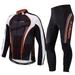 Cycling Jersey Set Long Sleeve for Mens MTB Bike Riding Shirt Breathable Bicycling Tights 4D Padded Red XL