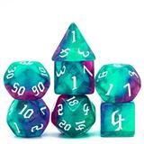 Cusdie 7-Die Acrylic DND Dice Sickle Font Polyhedral Dice Set for Role Playing Game Dungeons and Dragons D&D Dice Pathfinder