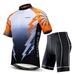 Cycling Jersey for Men Set Biking Outfit Quick Dry Bicycling Shirt 4D Padded Riding Shorts Orange XL