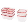 Farfi 9Pcs Mini Fresh-keeping Box High Simulation Kitchen Accessories Transparent Color Food Container DIY Toy for Dollhouse (Pink)