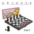 Magnetic Chess Set Portable Travel Chess Backagammon Board Chess Backgammon Set for Kids Adults Multi-purpose 3 in 1 Chess Set & Travel Backgammon Set & Checkers(9.45 Ã— 9.64 )