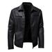 Miluxas Men s Leather Jacket-Fall Winter Vintage Motorcycle Biker Jacket Clearance Black 12(XXL)