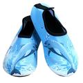 1 Pair Dolphin Pattern Beach Shoes Outdoor Swimming Diving Surf Non-slip Shoes for Kids Children - Sky-blue (32-33 Yard 20CM 1US 13.5UK 32EU 5.6985 Inch)