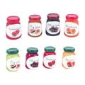 HEMOTON 8 Bottles Doll House Miniatures Kitchen Display Fruit Jam Toys Artificial Micro Decors Layout Props Alloy Ornaments for Micro World Supplies (Mixed Color)