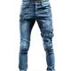 Wozhidaoke Mens Jeans Men S Trousers Slim Casual Fit Ripped Straight Mid-Rise Jeans Men S Pants Jeans for Men Cycling Men Blue 3XL