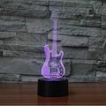 YSITIAN 3D Electric Guitar Night Light Bass Music Note Table Lamp Decor Table Desk Optical Illusion Lamps 7 Color Changing Lights LED Table Lamp Xmas Home Lov YT03-189