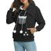 Virmaxy Women s Hooded Sweater Dress Pet Oversized Pockets Mesh Zip Sweater Long Sleeve Round Neck Solid Colour Top Black L