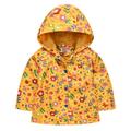 Godderr Girls Hooded Jacket for Kids Baby Fashion Print Casual Jacket Single-Breasted Spring Fall Tops 18M-6Y Hooded Trench Coat