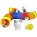 Pet cat play tunnel tube foldable 3-way S-movement pet tunnel with interactive ball indoor outdoor pet dog toys small animals puppies kittens (color)