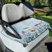 Xoenoiee Mushroom Floral Butterfly Pattern Golf Car Seat Covers Golf Cart Accessories Universal Fit 2-Person Golf Cart Seat Blanket Summer Golf Cart Seat Towel Super Soft