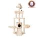 Armarkat Spacious Thick Fur Real Wood Cat Tower With Basket Lounge Ramp Beige