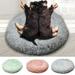 LA TALUS Pet Nest Cushion Solid Color Keep Warmth Skin Friendly Thickened Dogs Cats Round Nest Bed for Winter Pink L