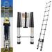 Telescoping Extension Ladder 14.4 FT Telescoping Ladder Aluminum Extendable Ladders Lightweight Multi-Purpose Collapsible Ladders Home Rv Ladder Attic Ladder Loft Ladder 330 Lb Capacity EN131