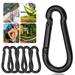 Rutiya 5Pcs Climbing Carabiners Strong Load-bearing Solid Construction Electroplated High Strength Heavy-Duty Quick Link Carabiner Rope Connectors Camping Supplies