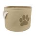 DII Bone Dry Small Round Pet Toy and Accessory Storage Bin 12 (Dia)x9 (H) Collapsible Organizer Storage Basket for Home DÃ¯Â¿Â½cor Pet Toy Blankets Leashes and Food-Taupe with Brown Paw