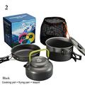 2-3 persons Camping Hiking Coffee Cup Frying Pan Kettle Pot Picnic Cookware Outdoor Cooking Teapot Camping Cookware 2