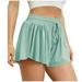 Women 2 in 1 Flowy Shorts Casual Butterfly Athletic Shorts Drawstring High Waisted Workout Running Gym Yoga Tennis Skirts