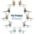 The Fly Fishing Place Basics Collection - Classic Dry Fly Assortment - 10 Dry Fishing Flies - 5 Patterns - Hook Sizes 12 14 16