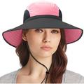 Fymlhomi Womens Sun Hat UV Protection Foldable Mesh Waterproof Wide Brim Bucket Hats for Summer Beach Fishing Hiking