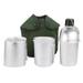 Lierteer 3Pcs Cookware Set Aluminum Mess Tin Water Bottle Wood Stove Kit With Cover Bag
