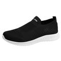 ZIZOCWA Simple Solid Color Men S Slip-On Walking Tennis Shoes Stretch Cloth Mesh Breathable Comfortable Non-Slip Soft Sole Training Shoe White Size39