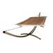 Petra Leisure 15 Ft. Indoor/Outdoor Heavy Duty Textured Bronze Steel Arc Hammock Stand w/Premium Quilted Hammock Bed. (Fiesta Stripe)