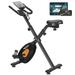 Relife Sports Upright Exercise Bike with Fitness APP Foldable Stationary Bike for Home Gym Black