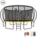 YORIN Trampoline for 10 Kids 16 FT Trampoline for Adults with Enclosure Net Basketball Hoop Ladder 1500LBS Weight Capacity Outdoor Recreational Trampoline Heavy Duty Trampoline