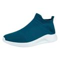CBGELRT Casual Sneakers for Men Mesh Lightweight Breathable Slip On Sneakers Elastic Sock Tennis Shoes Non Slip Basketball Walking Shoes Blue Size 45