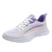 ZIZOCWA Women S Lace-Up Running Shoes Large Size Non-Slip Soft Sole Casual Shoes Mesh Breathable Sport Shoes Wide Width Tennis Shoes White Size38