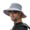 Yirtree Breathable Wide Brim Boonie Hat Outdoor UPF 50+ Sun Protection Mesh Safari Cap for Travel Fishing