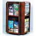 Wooden Mallet Divulge Spinning Counter Display 8 Magazine and 16 Brochure Pockets with Brochure Inserts in Mahogany