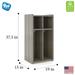 Tot Mate 37.5 H 2-Section Composite Wood Wall Locker Kids Furniture (Gray)