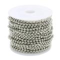 1.5mm Metal Ball Chains Necklace Chain Ball Bead 10 Yards Bead Chain Ball Chain Bulk Bead Chain Dog Tag DIY Crafts - White gray