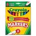 Crayola Non-Washable Markers Broad Point Classic Colors 8 Count Case Of 24 Packs