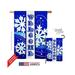 Breeze Decor 14074 Winter Welcome Winter 2-Sided Vertical Impression House Flag - 28 x 40 in.