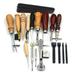 Arealer Sewing Craft & Leather Tools Set 18 Pcs Leather Craft DIY Tool for Hand Sewing Stitching Stamping Set and Saddle Making Stitching Carving Working