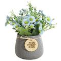 Indoor flowerpot Artificial flower Blue vase Artificial pot chrysanthemum modern flowerpot home decoration flowertable centerpiece Artificial plant - style:style 2