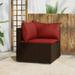 Suzicca Patio Corner Sofa with Cushions Brown Poly Rattan